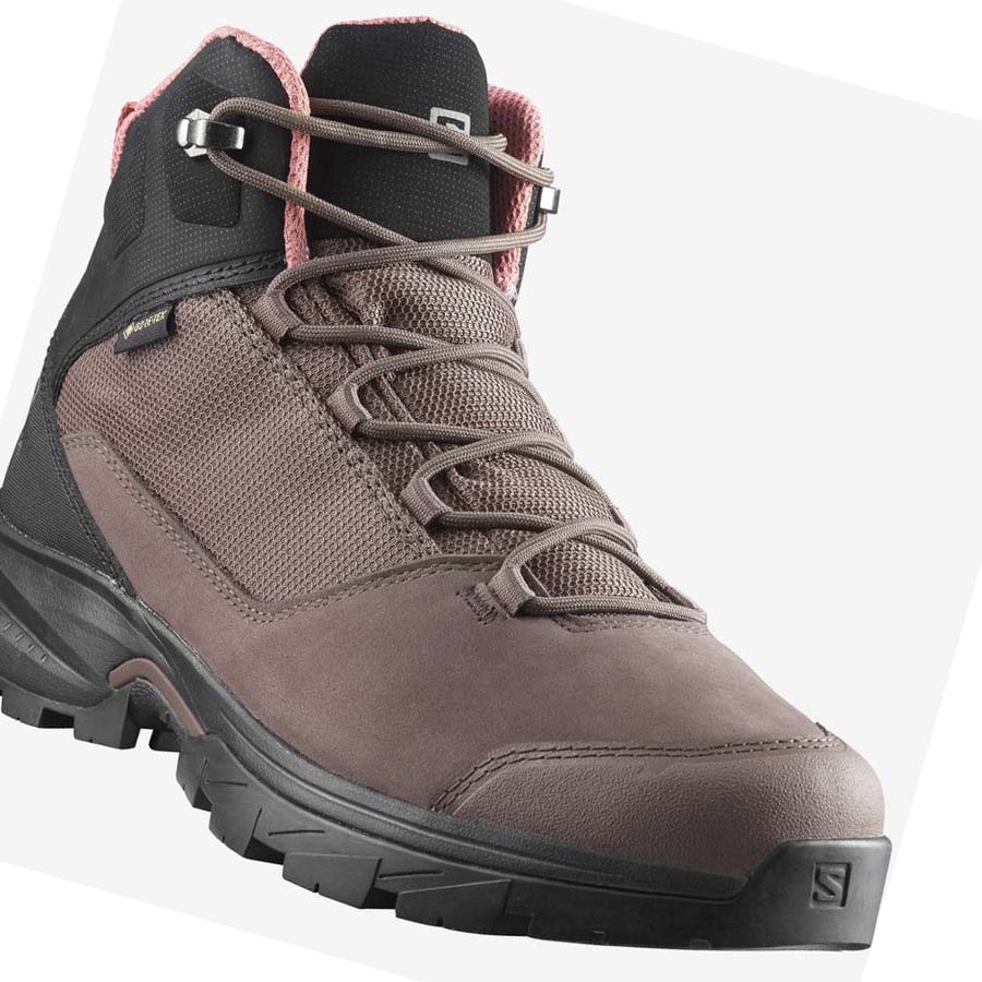 Salomon WoOUTWARD GORE-TEX Túracipő Női Barna | HU 2789DFM